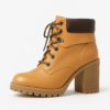 Ladies Mustard Suede Wedge Ankle Boots