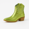 Ladies Shine Green Ankle Cowboy Boots