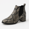 Ladies Snake-Print Chelsea Ankle Boots with Block Heel