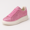 Pink rhinestone platform sneakers for ladies ? glam casual