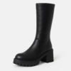 Black Stretch Long Sole Boots for Women