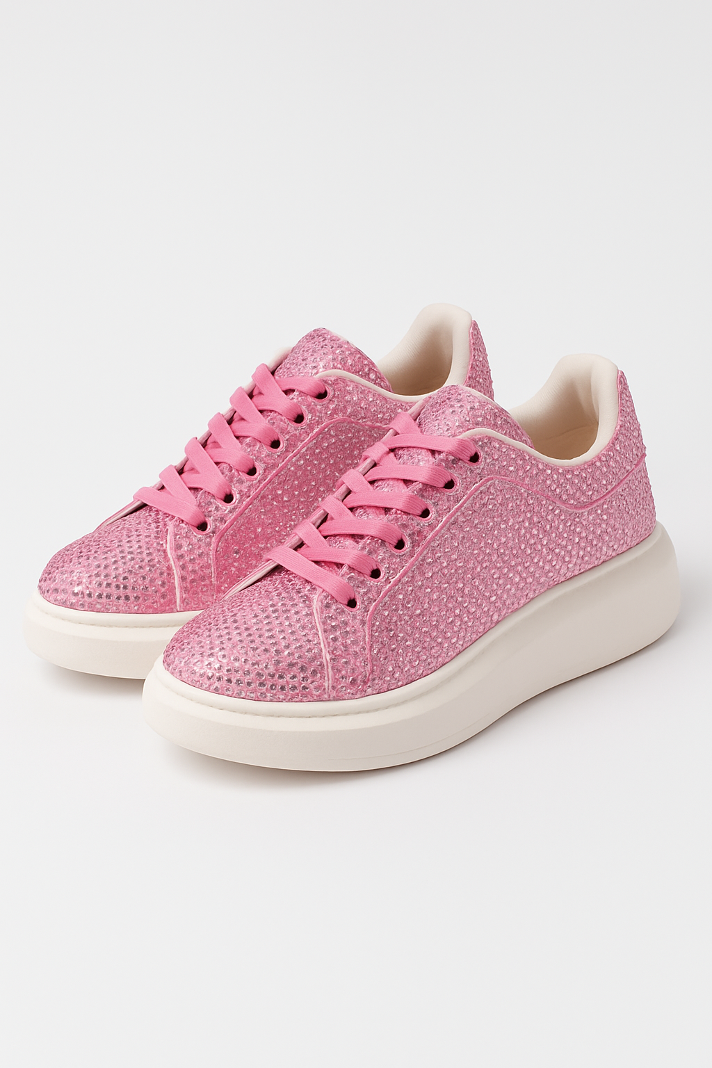 Pink rhinestone platform sneakers for ladies ? glam casual - Image 2