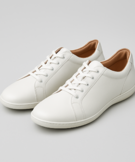 Alternative view of White ladies’ lace-up casual sneakers