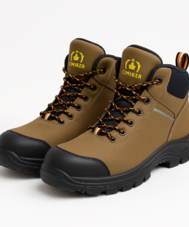 Alternative view of Men’s brown mid-ankle work boots with rugged outsole