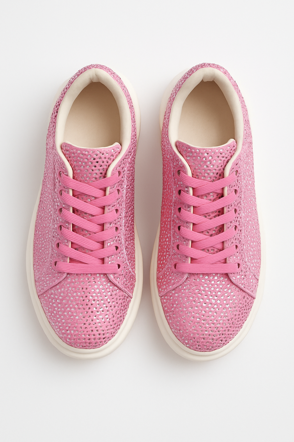 Pink rhinestone platform sneakers for ladies ? glam casual - Image 3