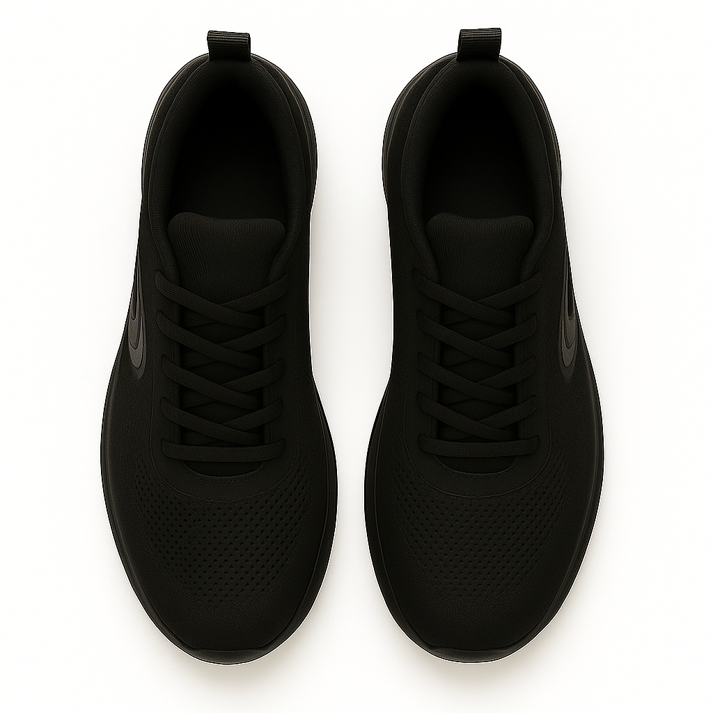 Black Walking Shoes with Air Cushion Heel - Image 3