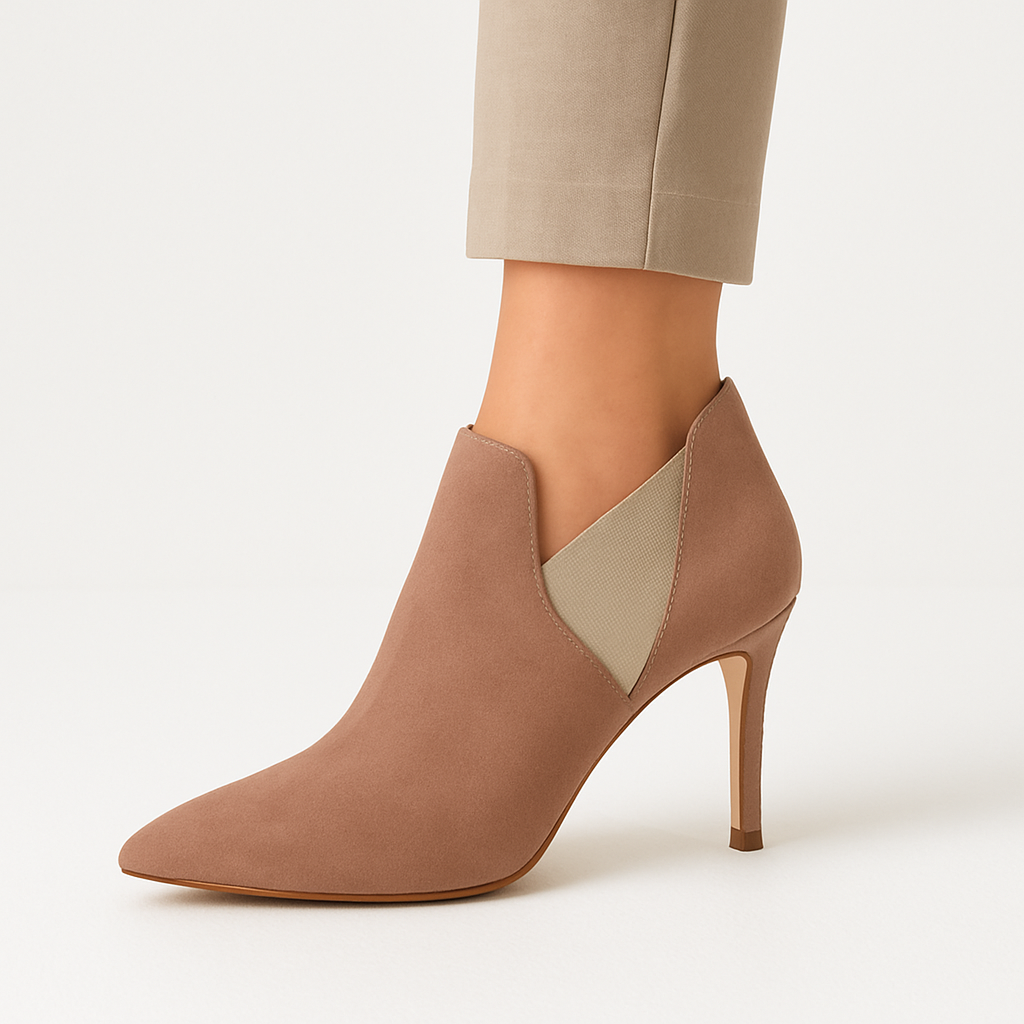 Ladies Suede Stiletto Ankle Boots ? Pointed Toe Booties - Image 4