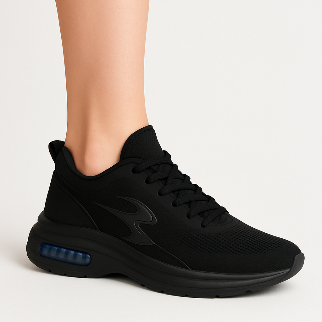 Black Walking Shoes with Air Cushion Heel - Image 4