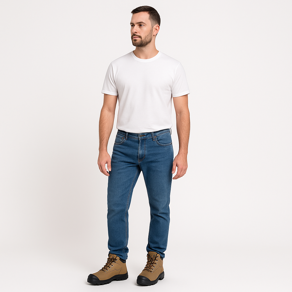 Men’s brown mid-ankle work boots with rugged outsole - Image 4