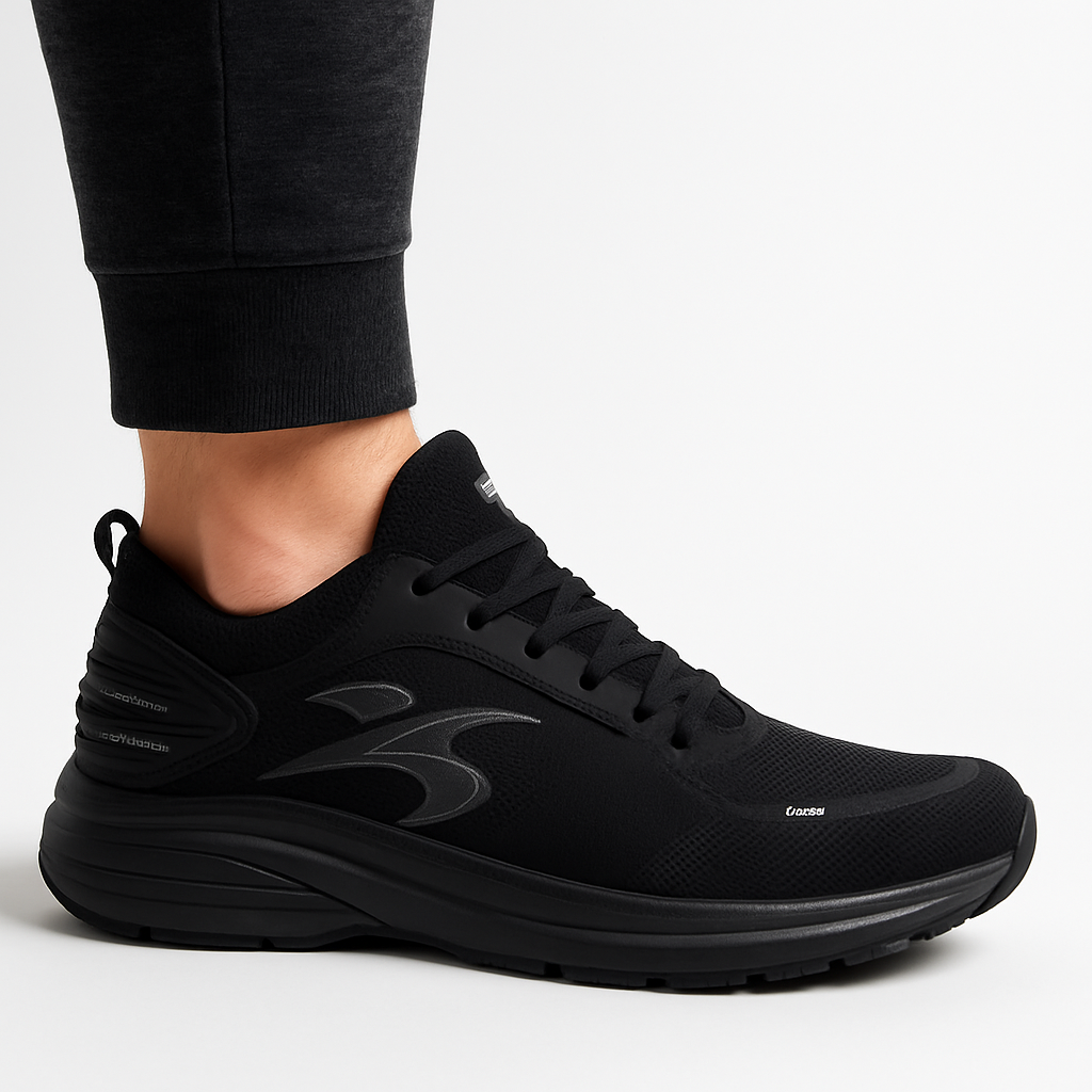 gdefy Men’s Black Walking Sneakers with Cushioned Support - Image 4