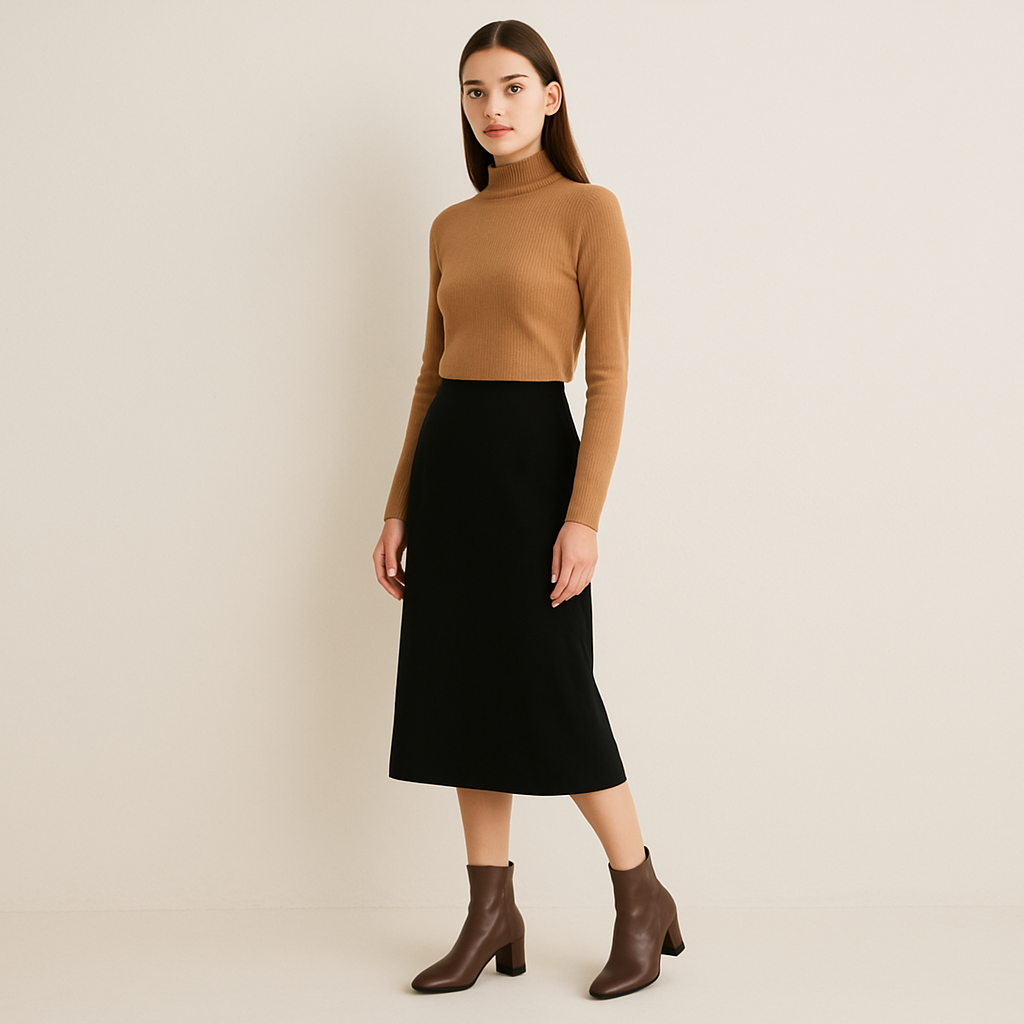 Ladies brown block-heel ankle boots with square toe - Image 4